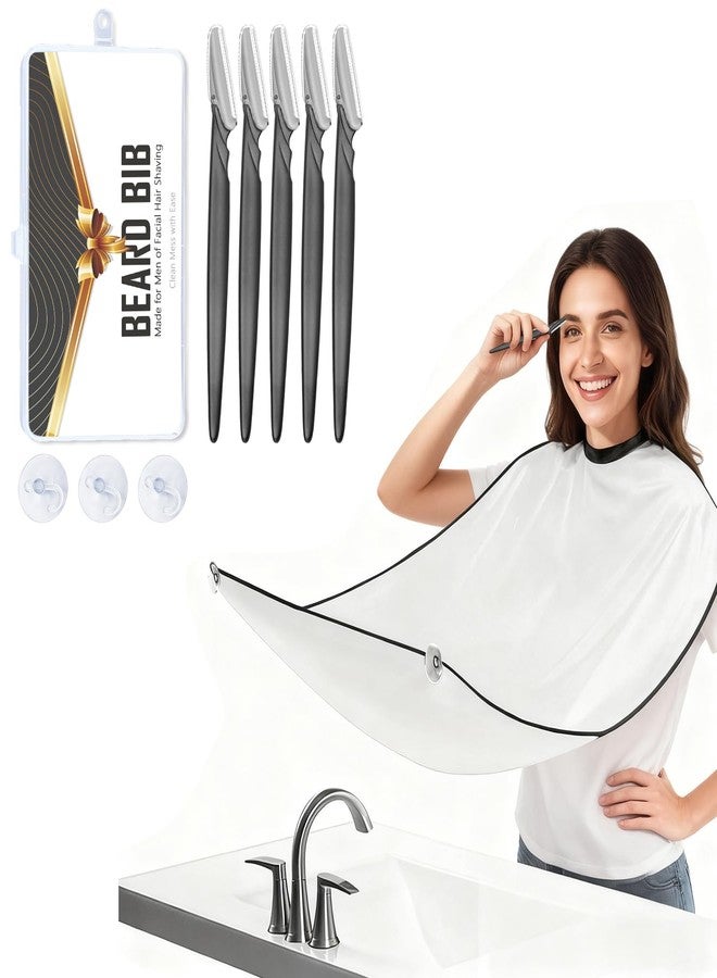 Showvigor 5-Piece Eyebrow Razor and White Bib Kit for Men & Women Christmas Gift- Professional Precision Brow Shaper - Image 1